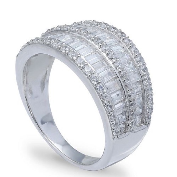 💃🏻HP💃🏻💎NEW💎TRIPLE ROW STERLING SILVER RING💎 - Picture 3 of 4